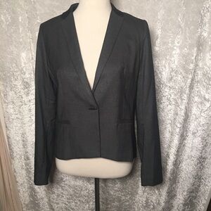𝅺TAHARI Ladies dark Gray One  button Blazer Size 8